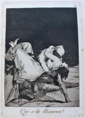 FRANCISCO JOSÉ DE GOYA Group of 5 etchings with aquatint.